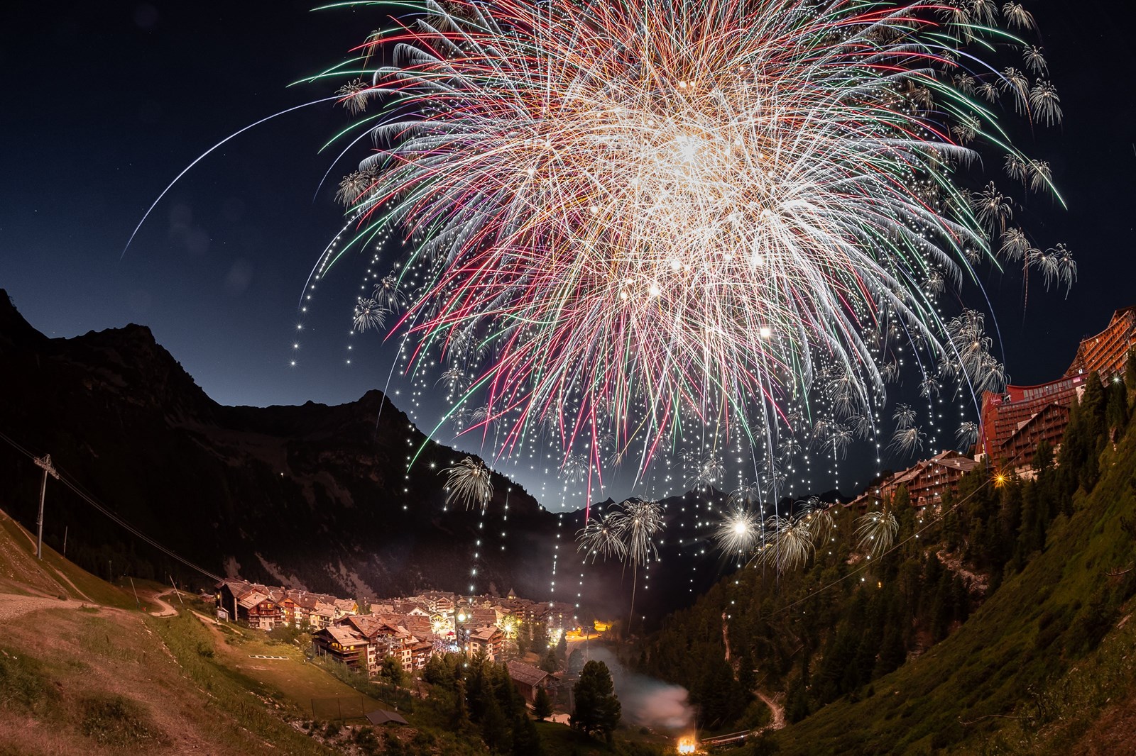 feu d'artifice à Arc 1950