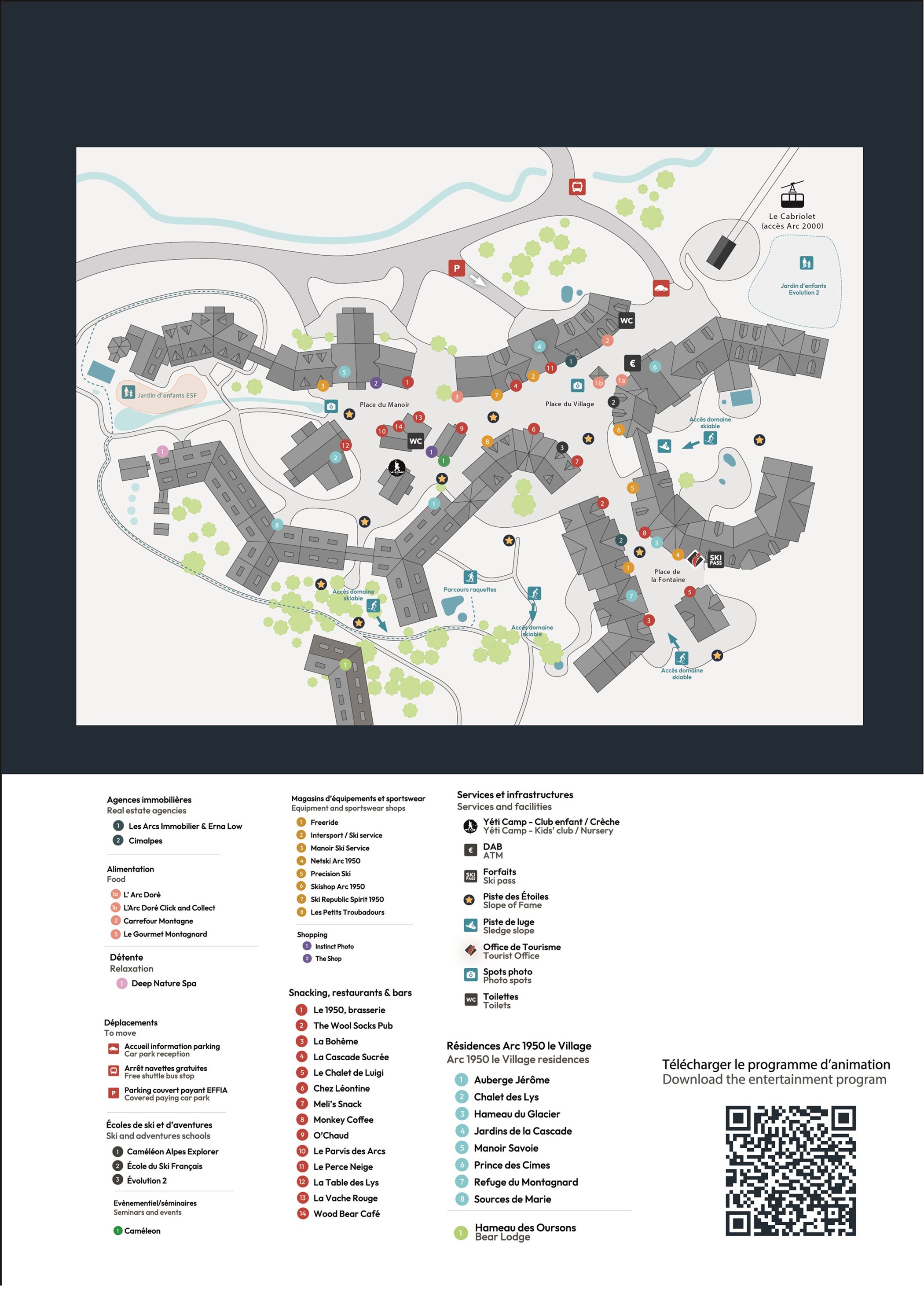 Plan du villages des Arcs 1950