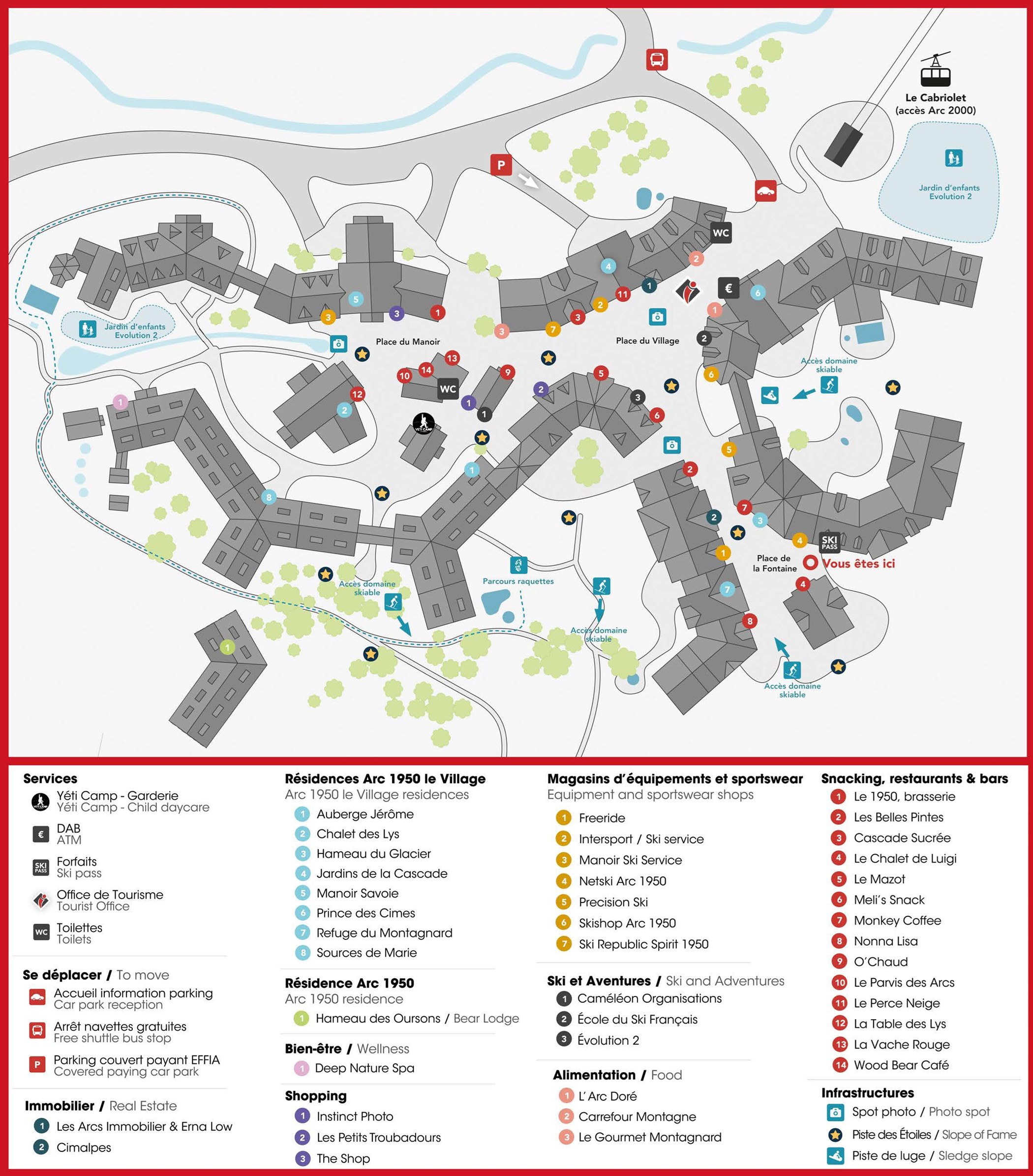 Plan du villages des Arcs 1950