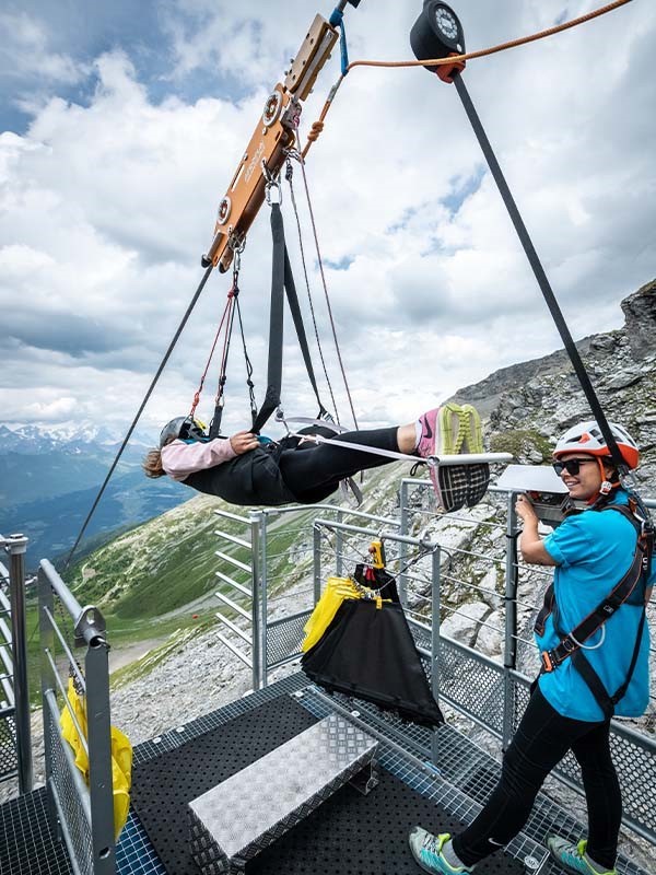 La tyrolienne de l'aiguille rouge